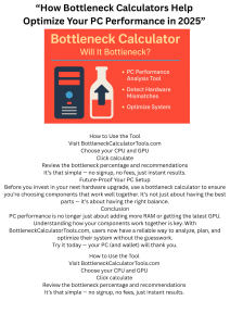 Optimize PC Performance with Bottleneck Calculator