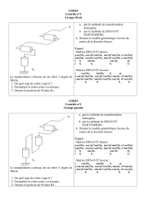Contrôle Robotique : Transformation Homogène & DH