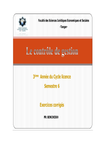 Exercices Corrigés Contrôle de Gestion - Licence 3