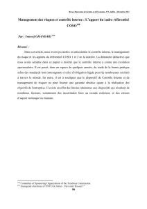 Gestion des risques & Contrôle interne: Cadre COSO