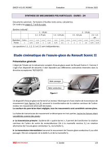 Examen : Synthèse de Mécanismes Polyarticulés - Essuie-glace