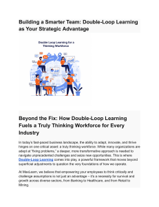 Double-Loop Learning: Building a Thinking Workforce