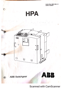 Manuel d'instructions ABB HPA Switchgear