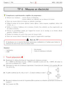 TP 6: Mesures en &eacute;lectricit&eacute;