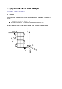 Réglage des détendeurs thermostatiques