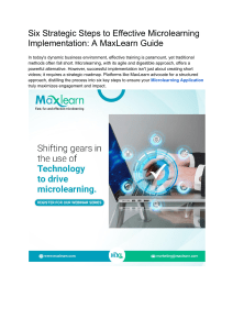 Six Strategic Steps to Effective Microlearning Implementation  A MaxLearn Guide (1)