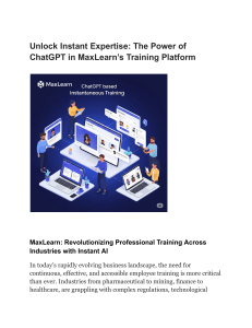 Unlock Instant Expertise  The Power of ChatGPT in MaxLearn’s Training Platform