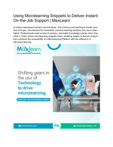 Microlearning Snippets: Instant On-the-Job Support