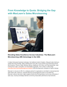 From Knowledge to Quota  Bridging the Gap with MaxLearn's Sales Microlearning