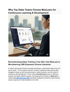 Why Top Sales Teams Choose MaxLearn for Continuous Learning & Development