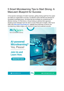 Microlearning Tips: MaxLearn Blueprint for Success