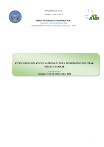 Conclusions Assises Nationales Refondation Mali