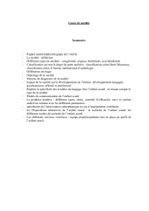 Cours sur la surdité : Types, Diagnostic et Impact sur l'enfant