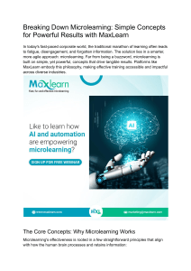 Microlearning: Simple Concepts for Powerful Results with MaxLearn