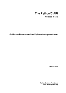 Python/C API Documentation: Release 3.13.3