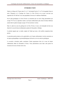 Géologie Bassin Sédimentaire: Sassandra à Abidjan