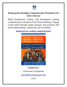 Kindergarten Reading Comprehension Worksheets
