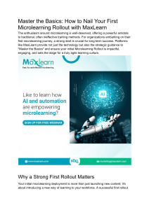 Microlearning Rollout: Master the Basics with MaxLearn