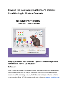 Skinner's Operant Conditioning in Business: MaxLearn's Guide