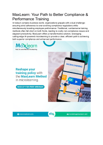 MaxLearn  Your Path to Better Compliance & Performance Training