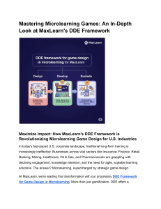 MaxLearn's DDE Framework: Microlearning Game Design