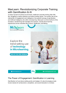 MaxLearn  Revolutionizing Corporate Training with Gamification & AI