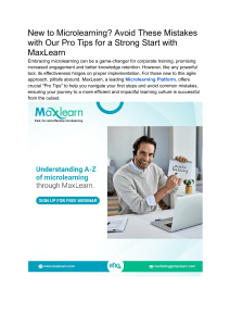 Microlearning Mistakes & Pro Tips | MaxLearn Guide