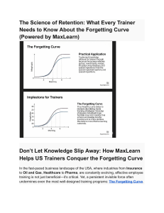 Conquering the Forgetting Curve: MaxLearn for Trainers