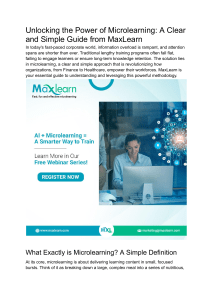 Microlearning Guide: MaxLearn's Clear & Simple Approach