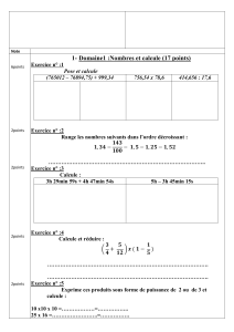 Examen de maths - Collège