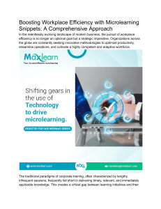 Microlearning for Workplace Efficiency: A Comprehensive Guide