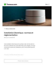 Normes et réglementations des installations électriques