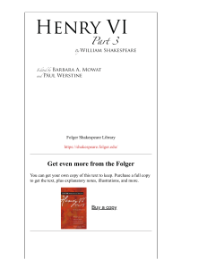 Henry VI, Part 3: Shakespeare's Play Script