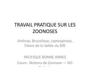 Zoonoses: Anthrax, Brucellose, Leptospirose, Fièvre Vallée du Rift