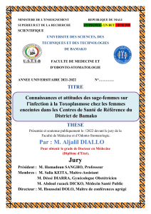 Toxoplasmose et sage-femmes: Connaissances et attitudes à Bamako