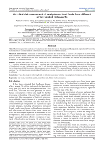 Microbial Risk in Fast Foods: A Research Study