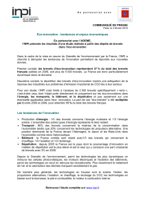 Tendances de l'éco-innovation en France : Communiqué INPI (2010)