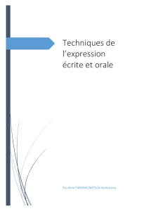 Techniques d'expression écrite et orale