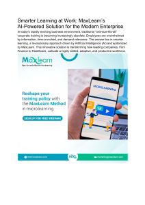 Smarter Learning at Work  MaxLearn’s AI-Powered Solution for the Modern Enterprise