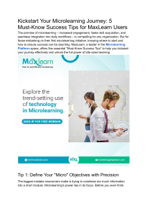 Kickstart Your Microlearning Journey  5 Must-Know Success Tips for MaxLearn Users