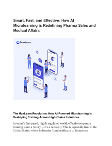 Smart, Fast, and Effective  How AI Microlearning is Redefining Pharma Sales and Medical Affairs