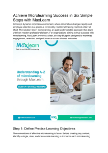 Achieve Microlearning Success in Six Simple Steps with MaxLearn