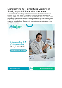 Microlearning 101  Simplifying Learning in Small, Impactful Steps with MaxLearn