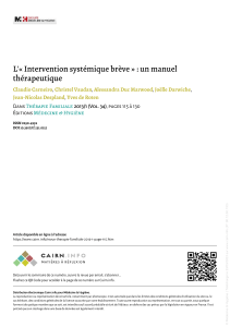 Intervention Syst&eacute;mique Br&egrave;ve : Manuel Th&eacute;rapeutique