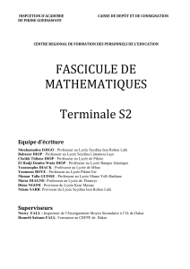 Fascicule de Math&eacute;matiques Terminale S2