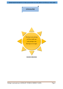 Dimensionnement et réalisation d'une mini centrale solaire