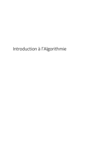 Introduction &agrave; l'Algorithmie