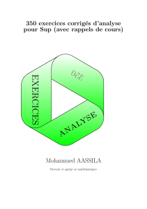 350 Exercices Corrigés d'Analyse pour Sup