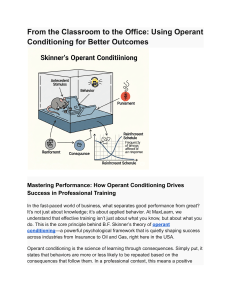 From the Classroom to the Office  Using Operant Conditioning for Better Outcomes