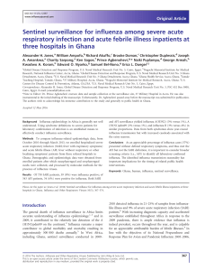 Sentinel surveillance for influenza among severe acute